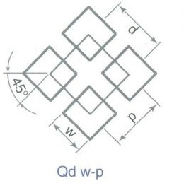 Лист перфорированный Qd (квадратная перфорация с повернутыми отверстиями под 45 градусов)